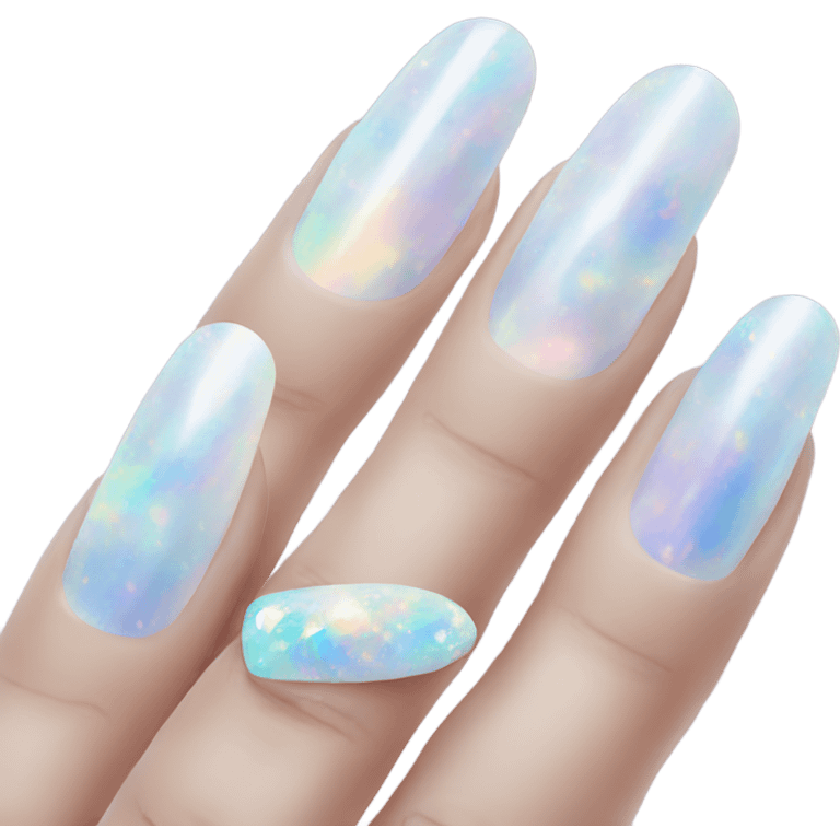 opal crystal painted nails emoji hand emoji