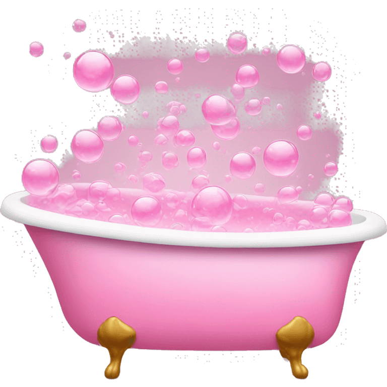 bathtub filled with pink bubbles emoji