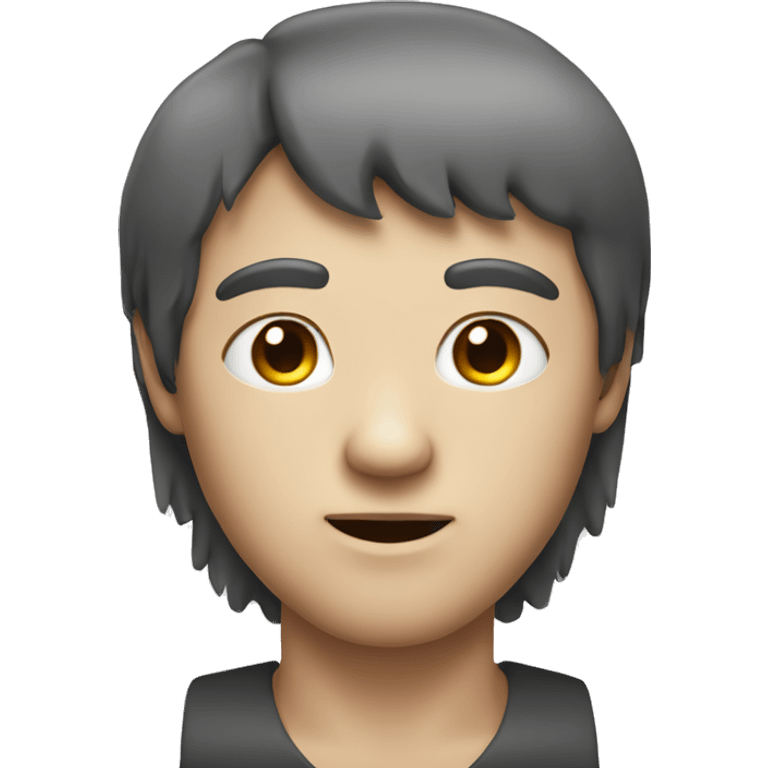 A square chin man with bangs and white skin emoji