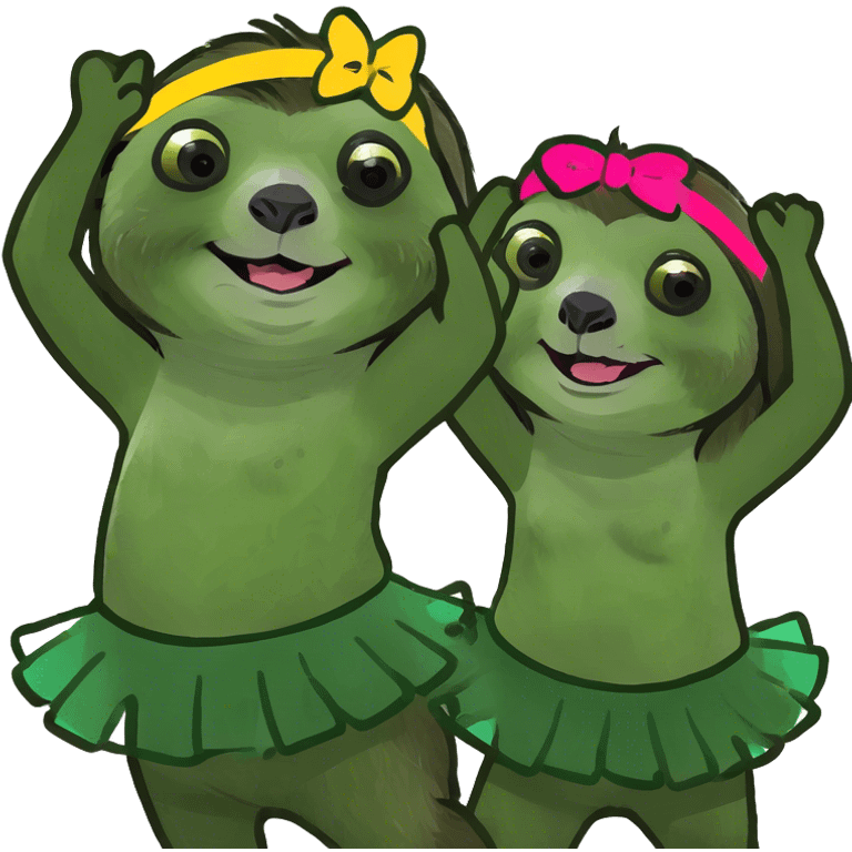 3 sloth sisters dancing  emoji