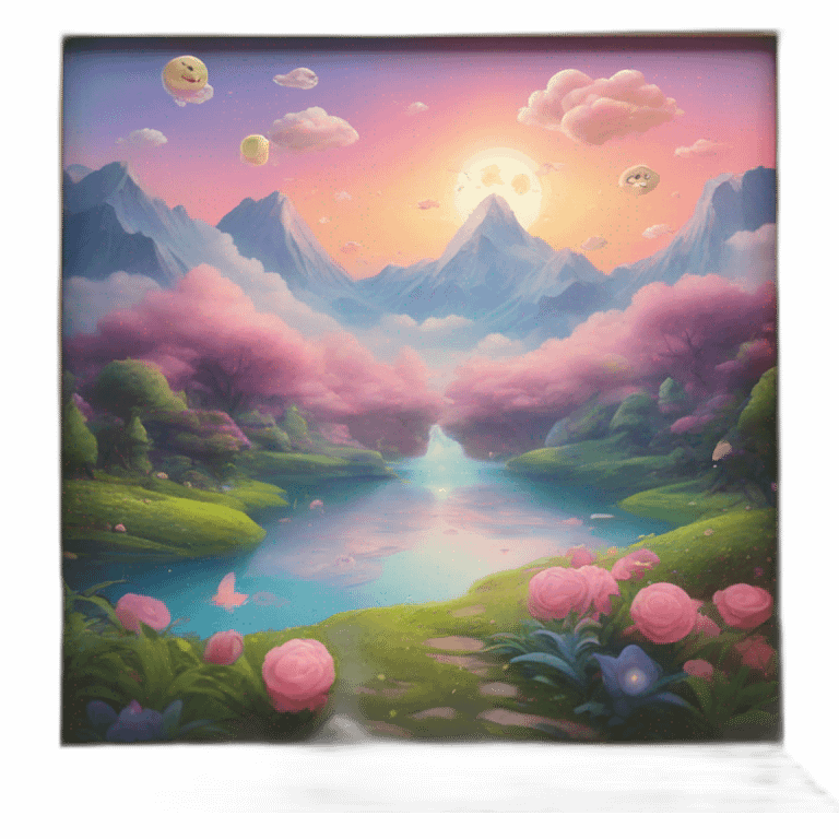 dreamland picture painting holographic in frame  emoji