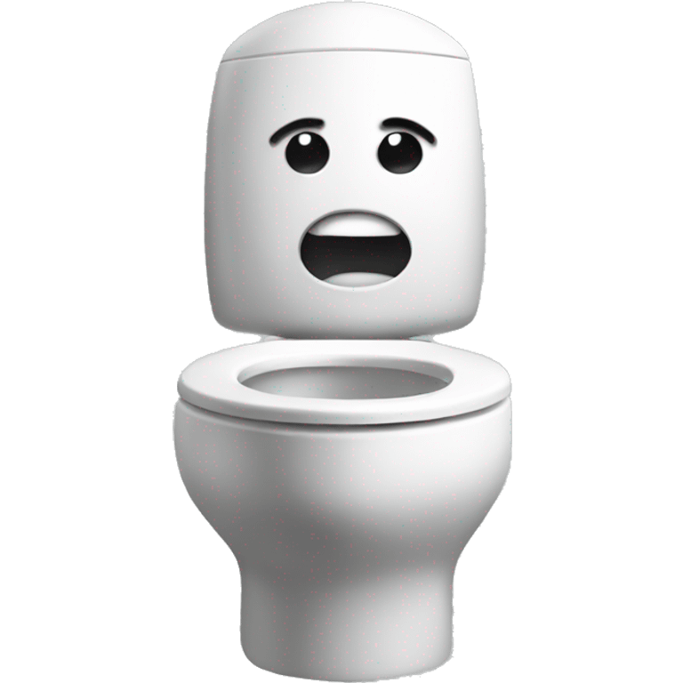 A toilet with a head emoji