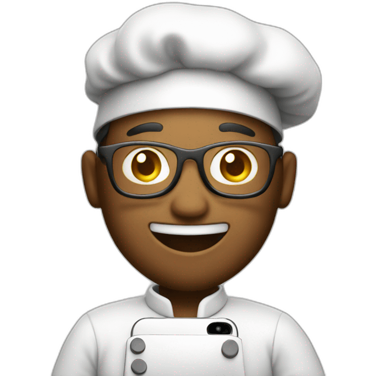 chef with phone emoji