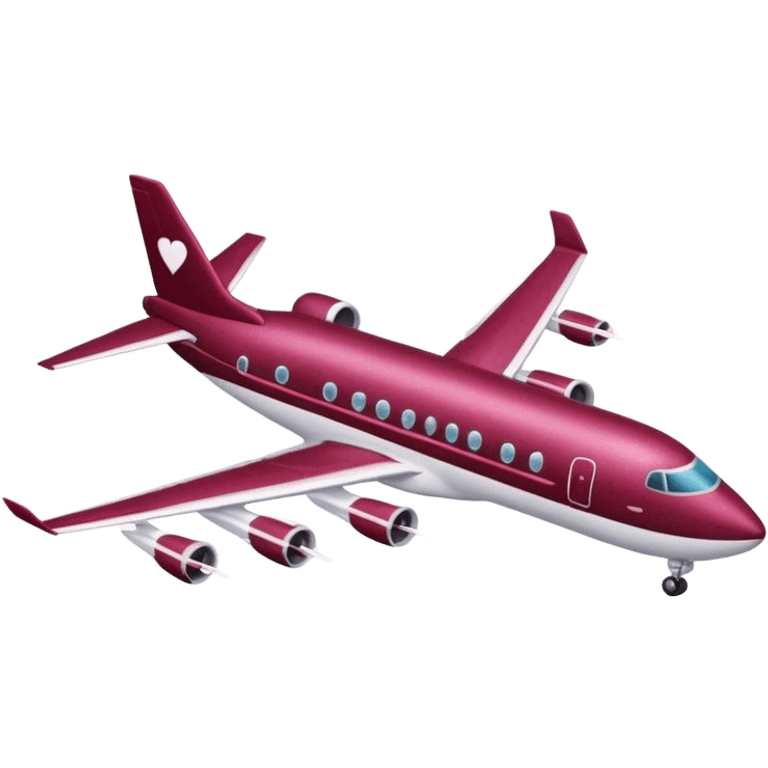 burgundy Valentine’s Day plane emoji