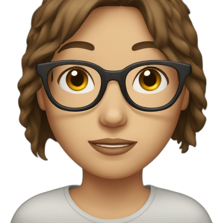 girl with brown hair and glasses emoji