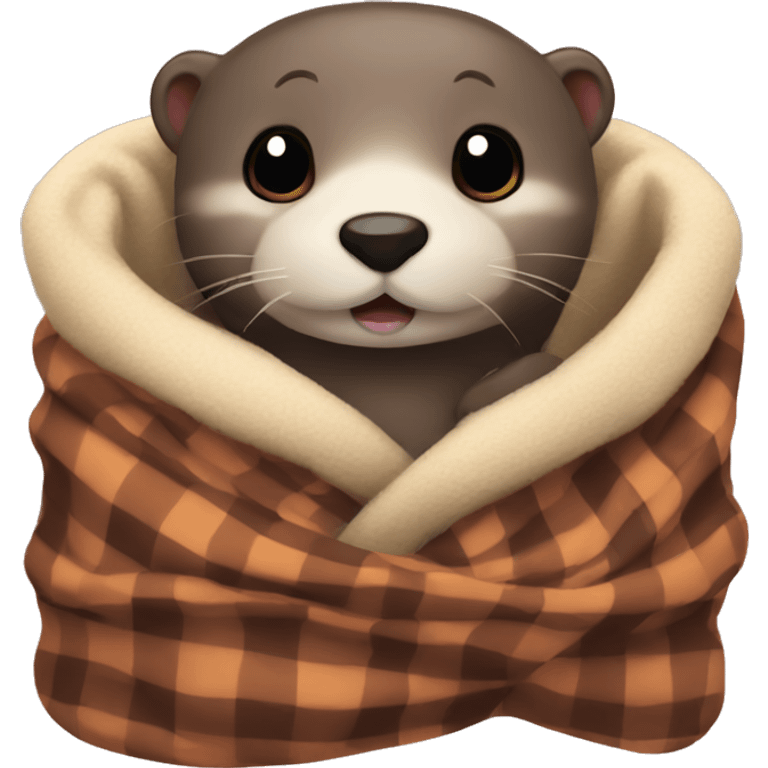 otter cozy in blanket emoji