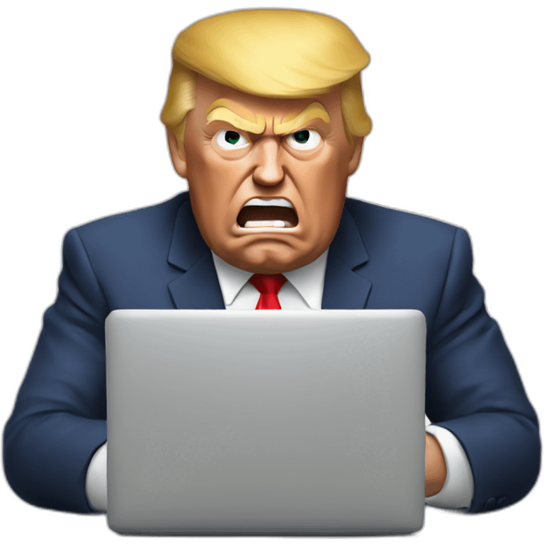 trump angry on laptop emoji