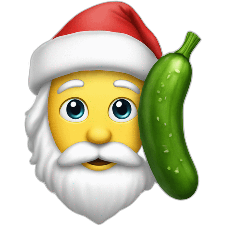 Santa with cucumber emoji