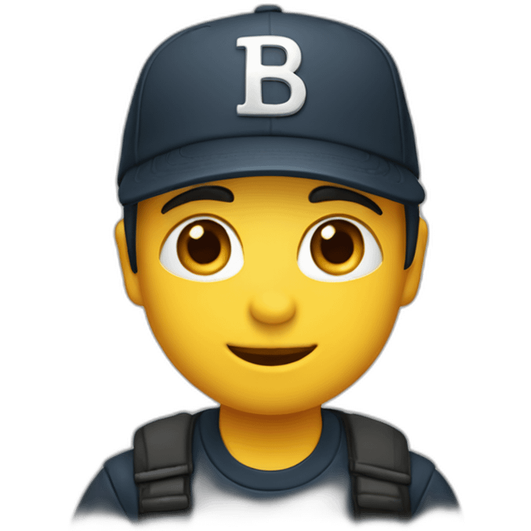 Cara de niño con gorra marca boss emoji