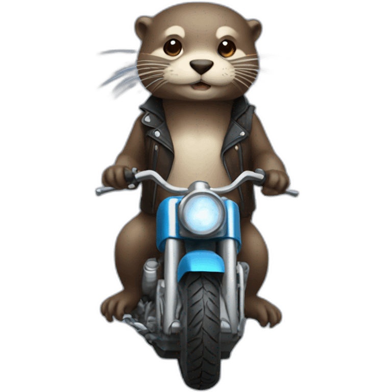 Otter who rides a motorcycle emoji