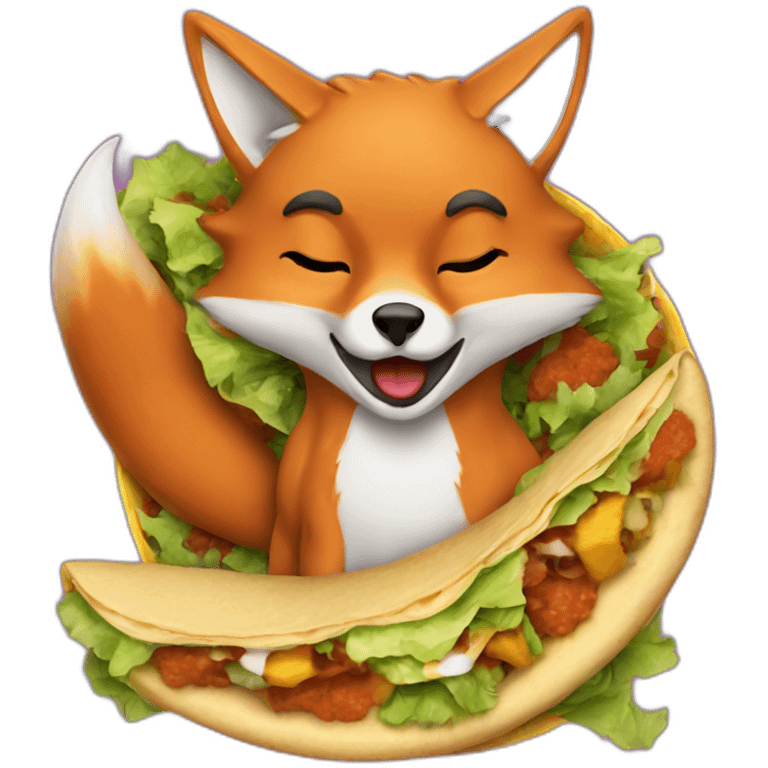 A fox eating tacos  emoji