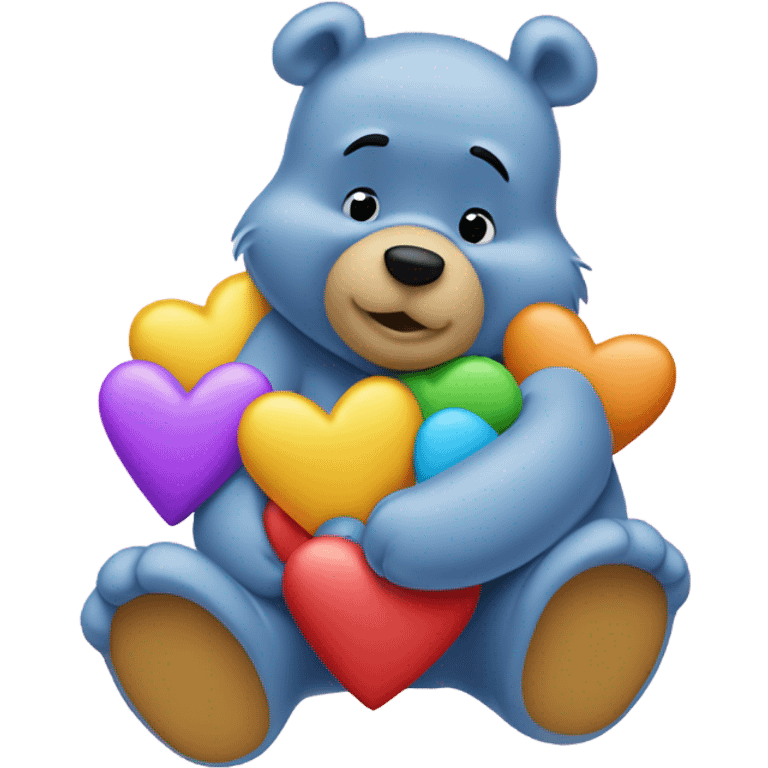 winnie the pooh hugging hearts emoji