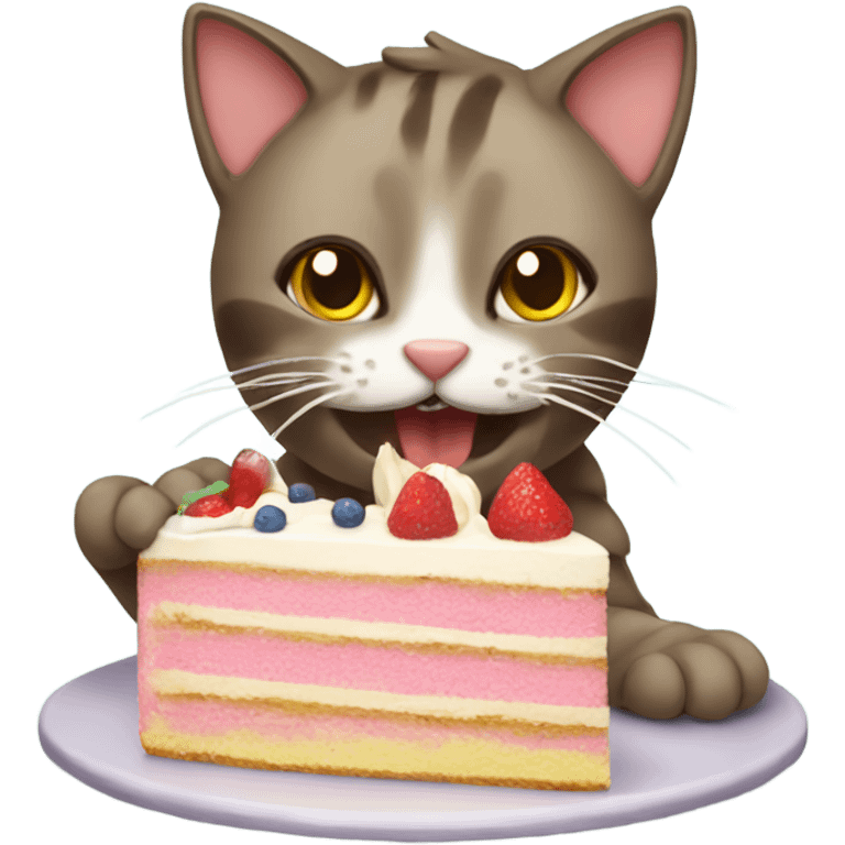 cat eating cake emoji