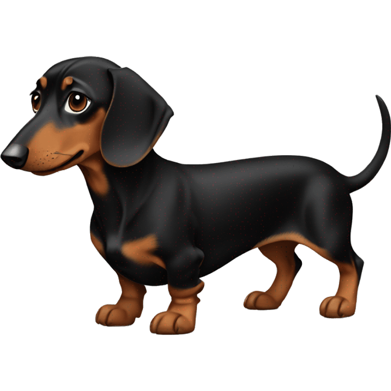 black and brown dachshund full body facing right emoji