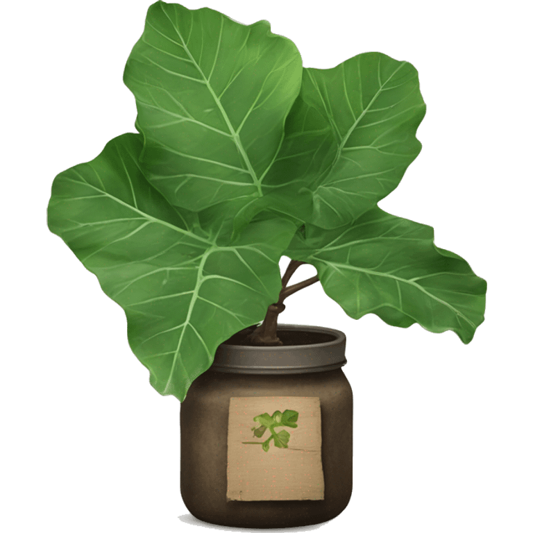 fiddle leaf with rustic jar emoji