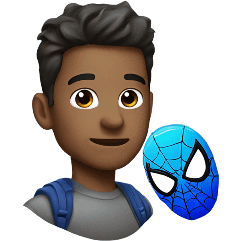 Blue gradient spider man emoji