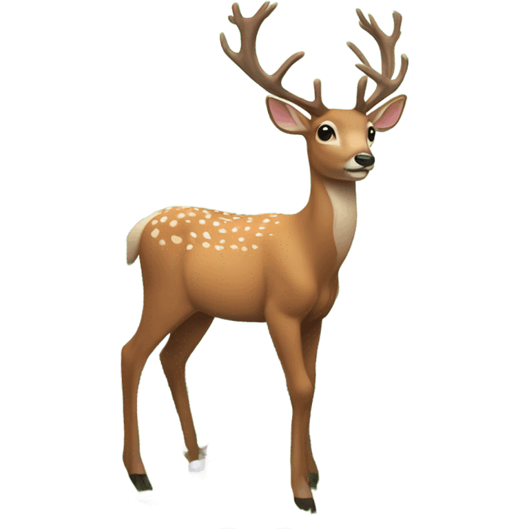 Flowers in a garden with a deer emoji