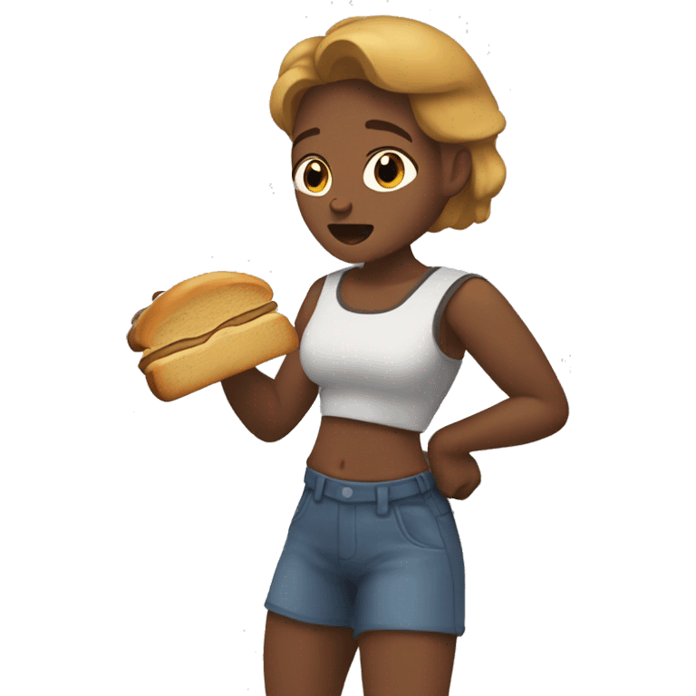 pam the brawler eating bread emoji