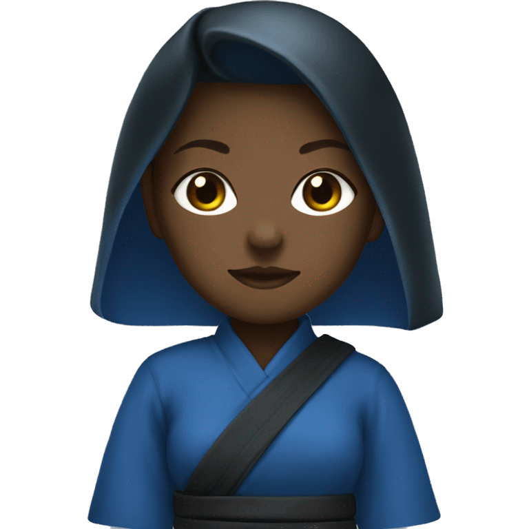  black samourai girl blue clothe emoji