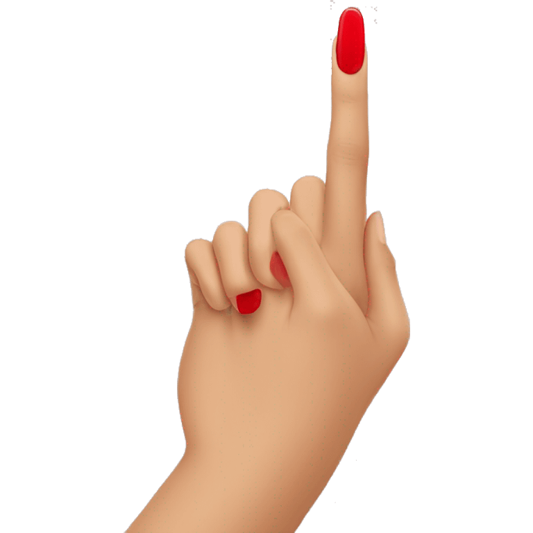 woman hand pointing right, red nail varnish emoji