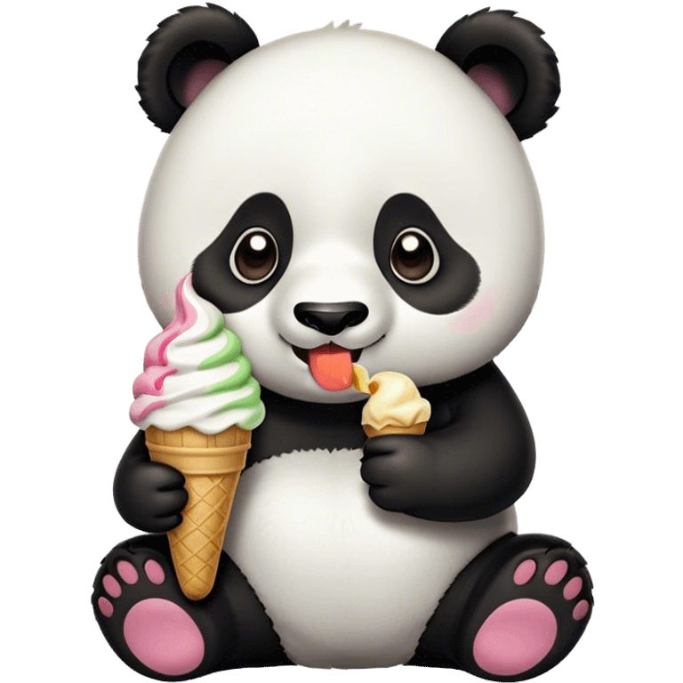 Panda eating ice cream emoji