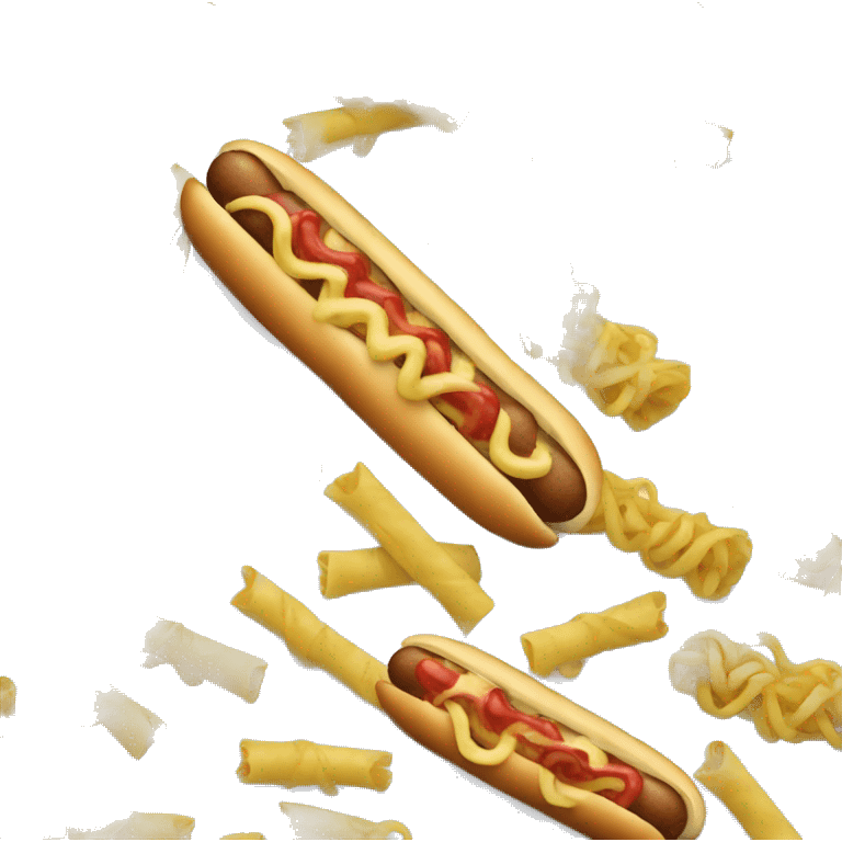 Pasta and hotdog emoji