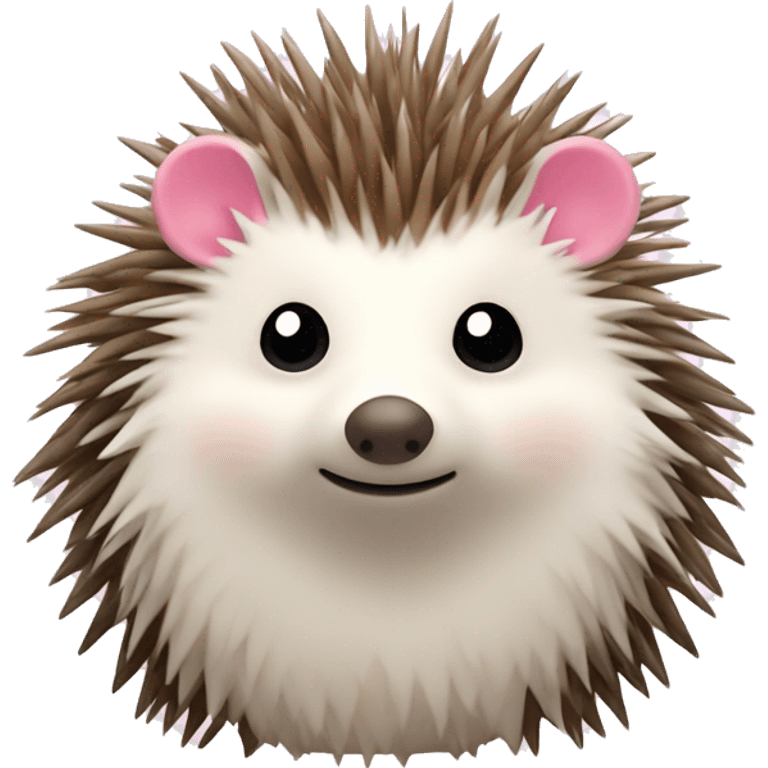 Hedgehog white creamy quills one pink ear one brown ear different colored ears  emoji