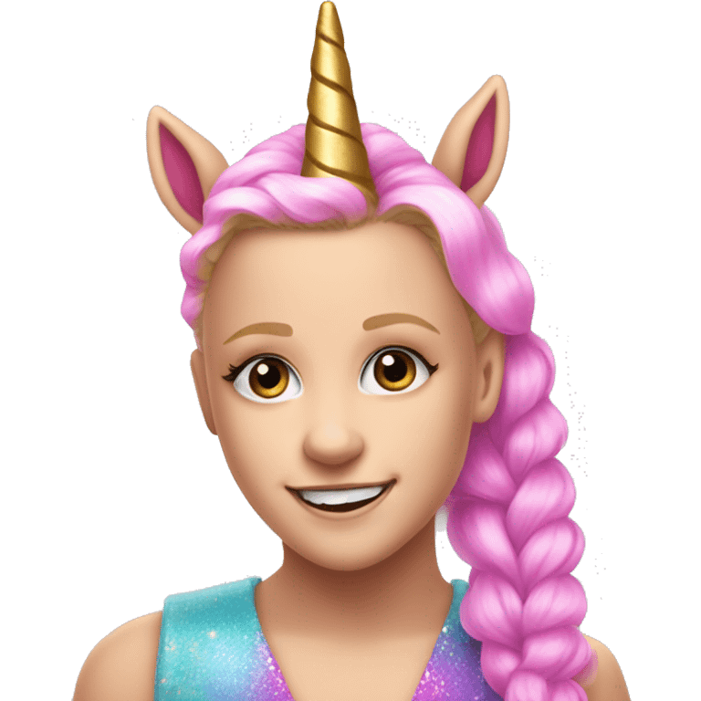 jojo siwa with a unicorn horn emoji