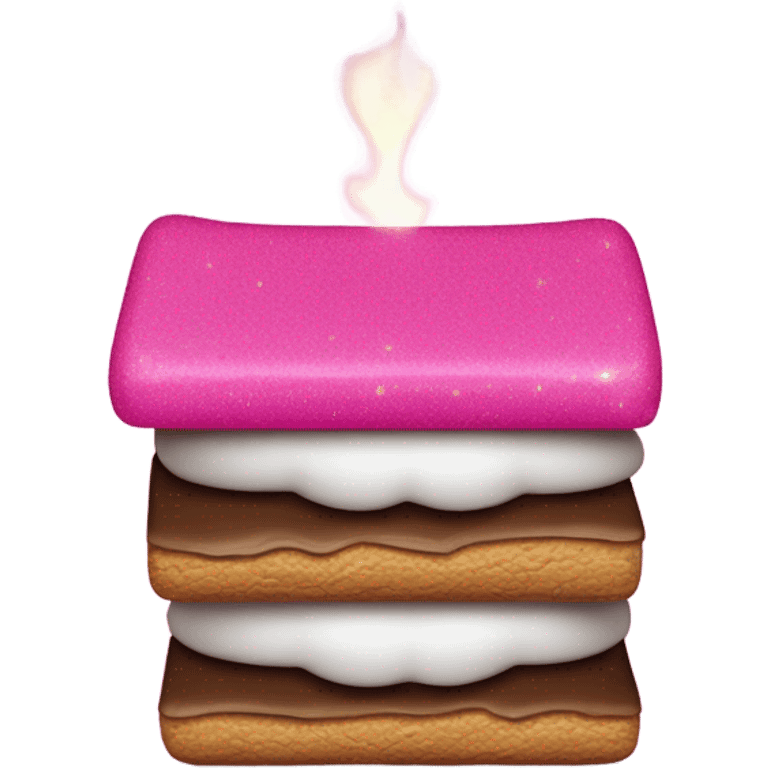 Hot pink smores with glitter emoji