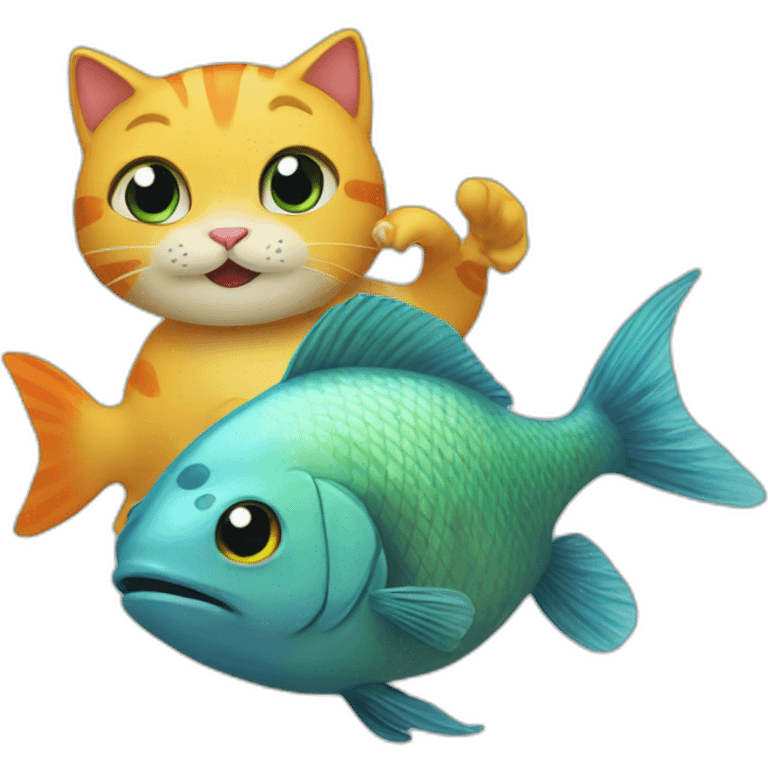 fish and cat emoji