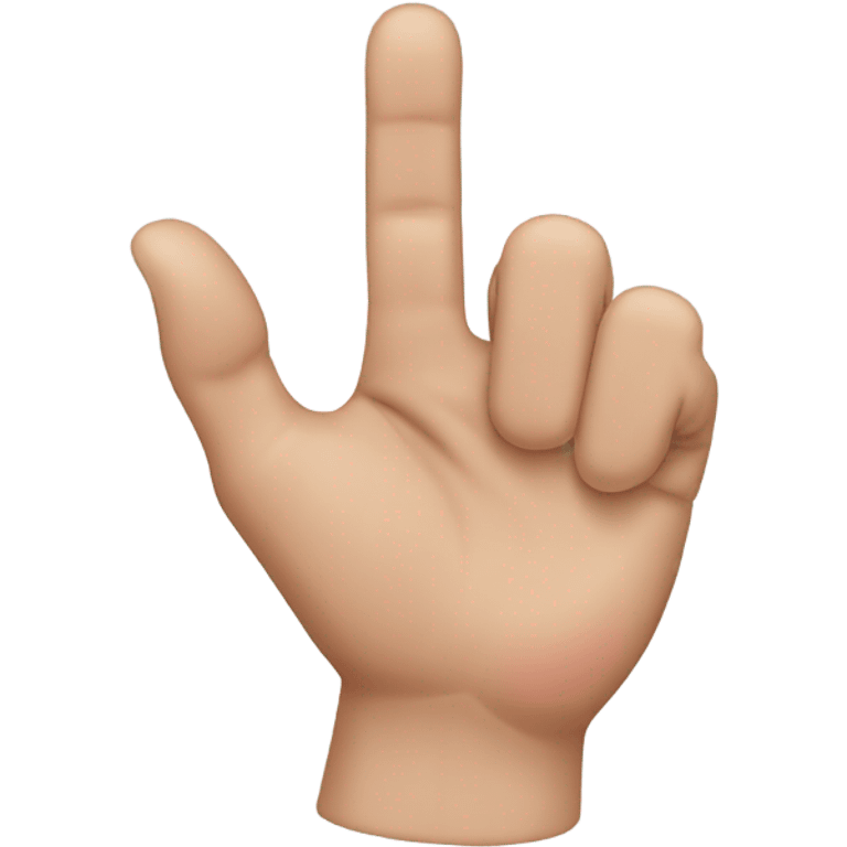 Man with hand in rock sign with two middle and ring finger pointed out emoji