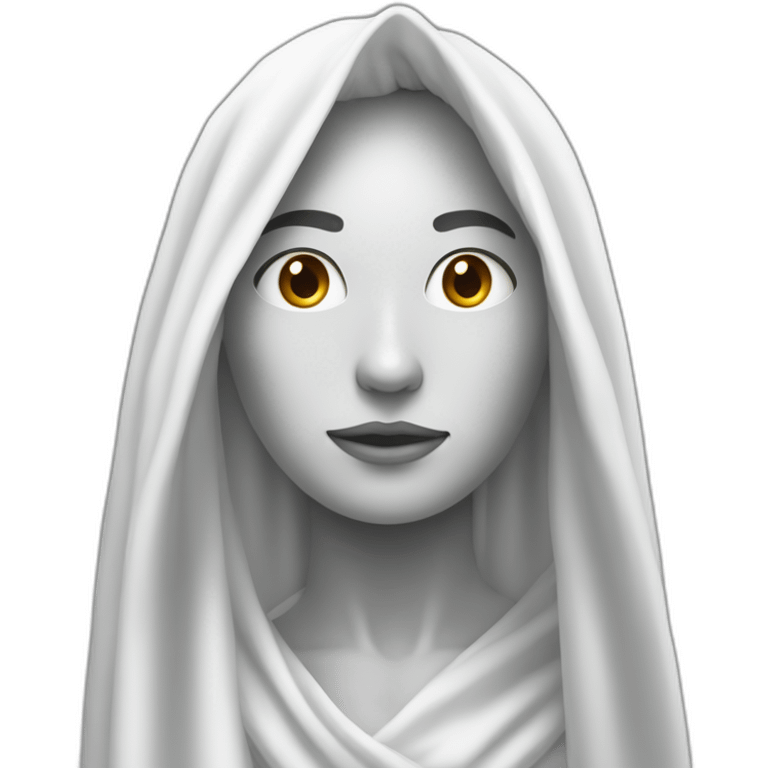 humain avec draps blanc  pointe au dessus de  tête emoji