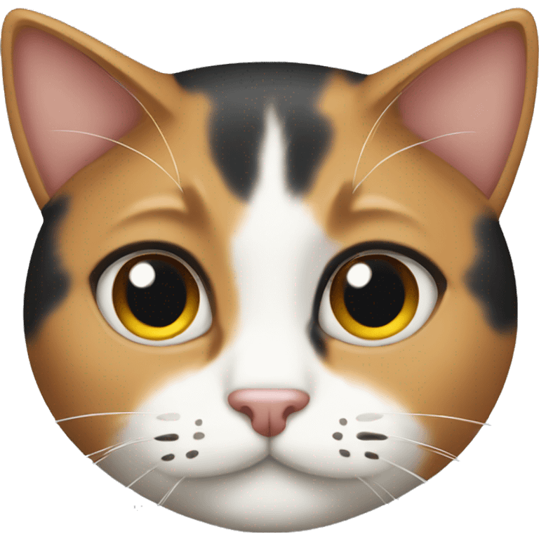 Calico cat with a rounded head emoji