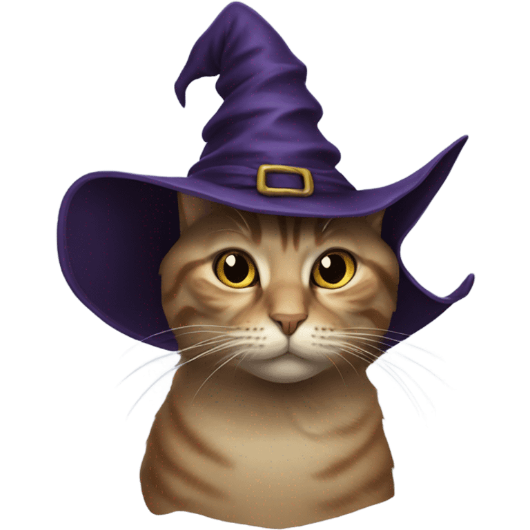 A cat with a witch hat emoji