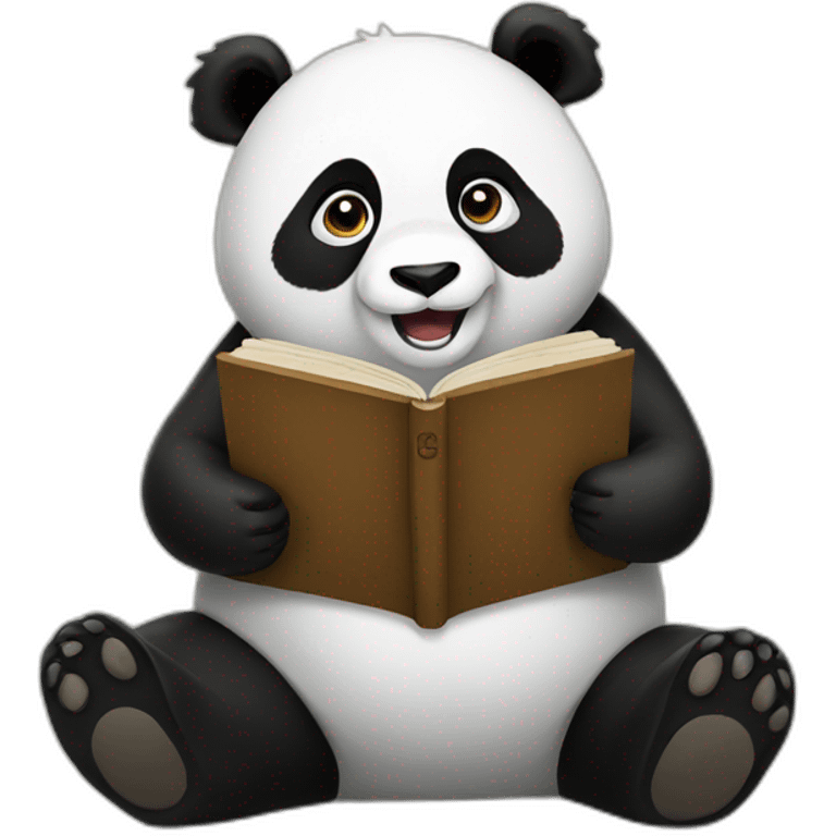 panda reading emoji