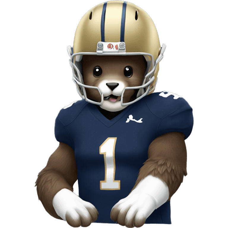 Otter wearing Notre dame helmet emoji