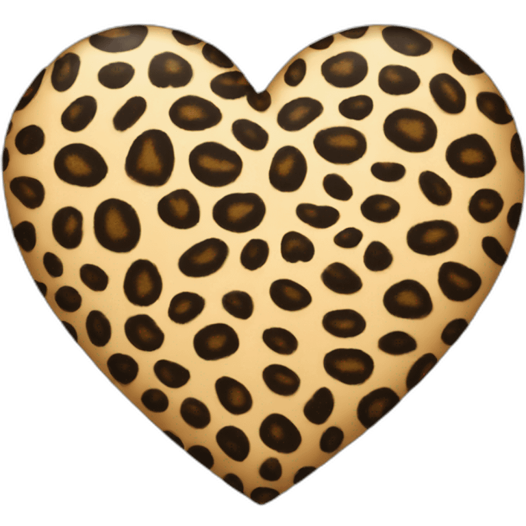 leopard print heart emoji