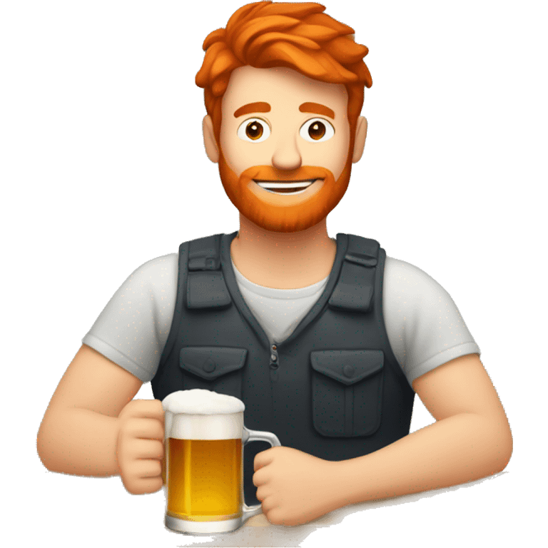 guy drinking beer with red hair emoji