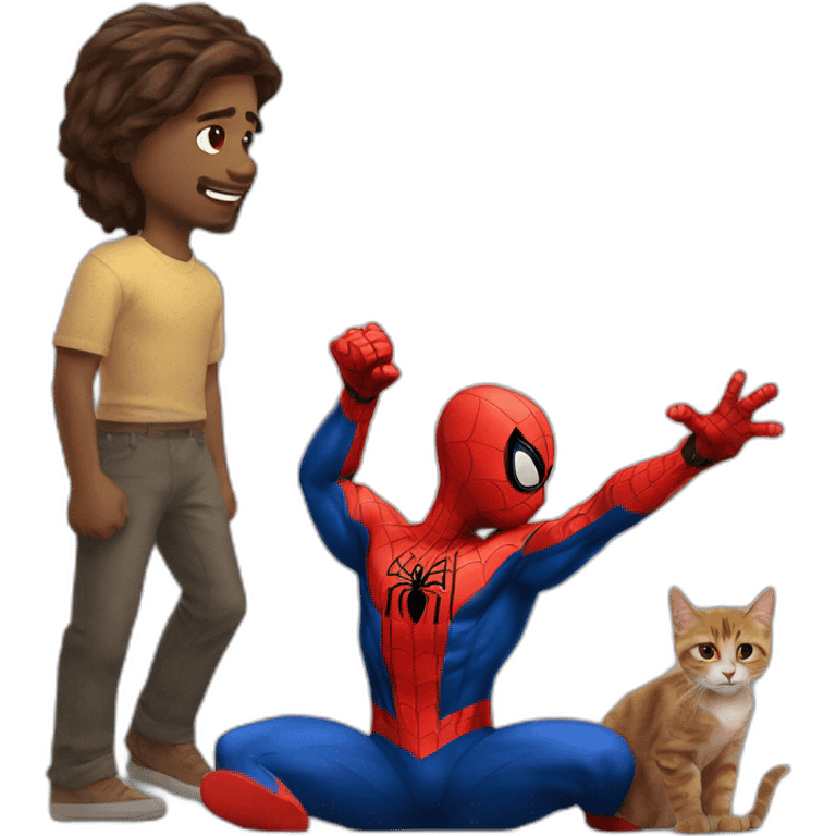 Spider man qui demande un chat emoji