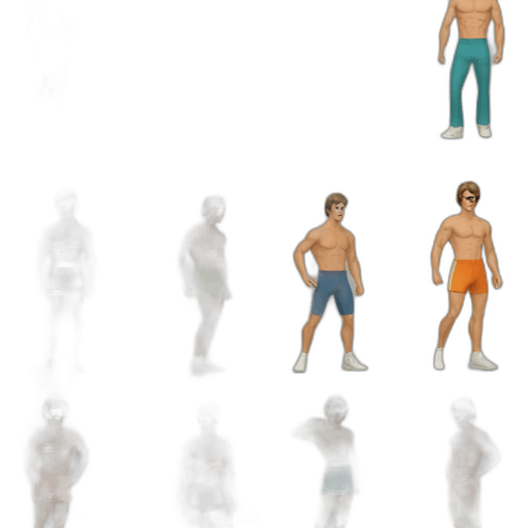 Classic 70s workout clothes for men emoji