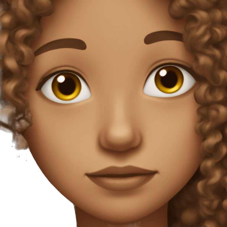 Brown Curly hair clear skin girl nap emoji