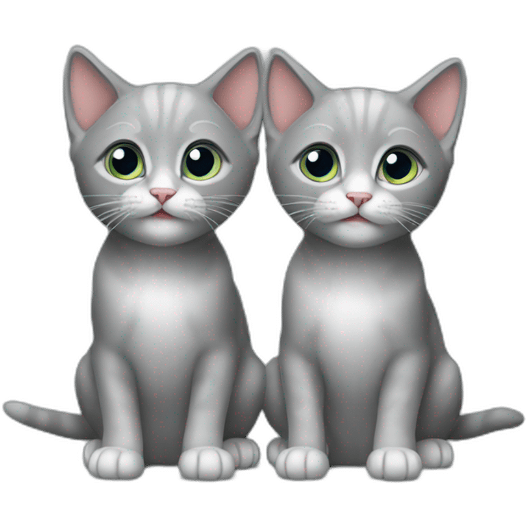 two gray kittens  emoji