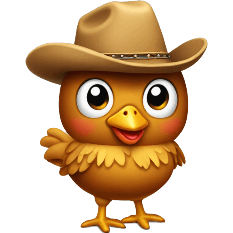 chicken in cowboy boots and hat emoji