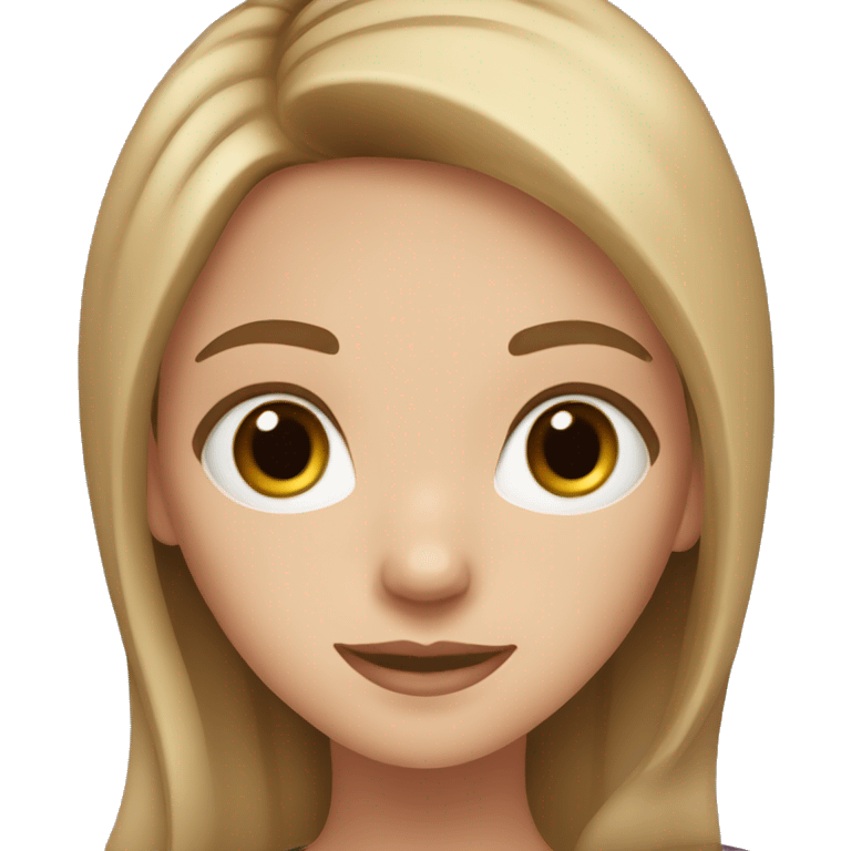 Girl with hazel eyes, light brown hair, long hair and fair skin emoji