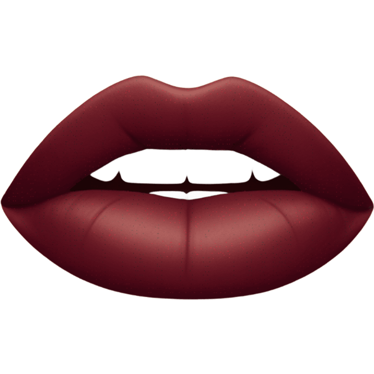 Maroon lipstick with heart emoji