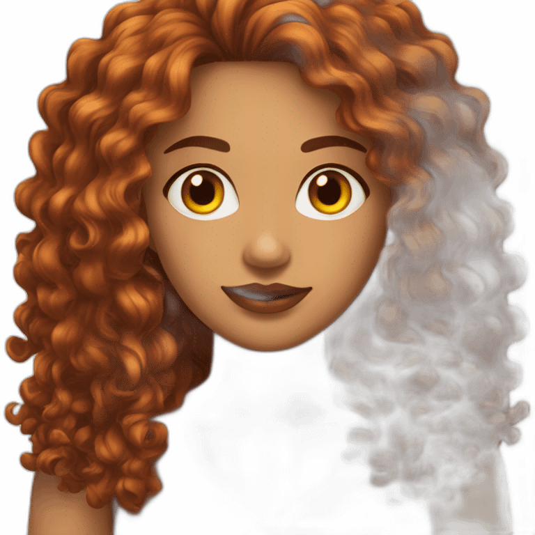 cara mujer cabello rizado peliroja emoji