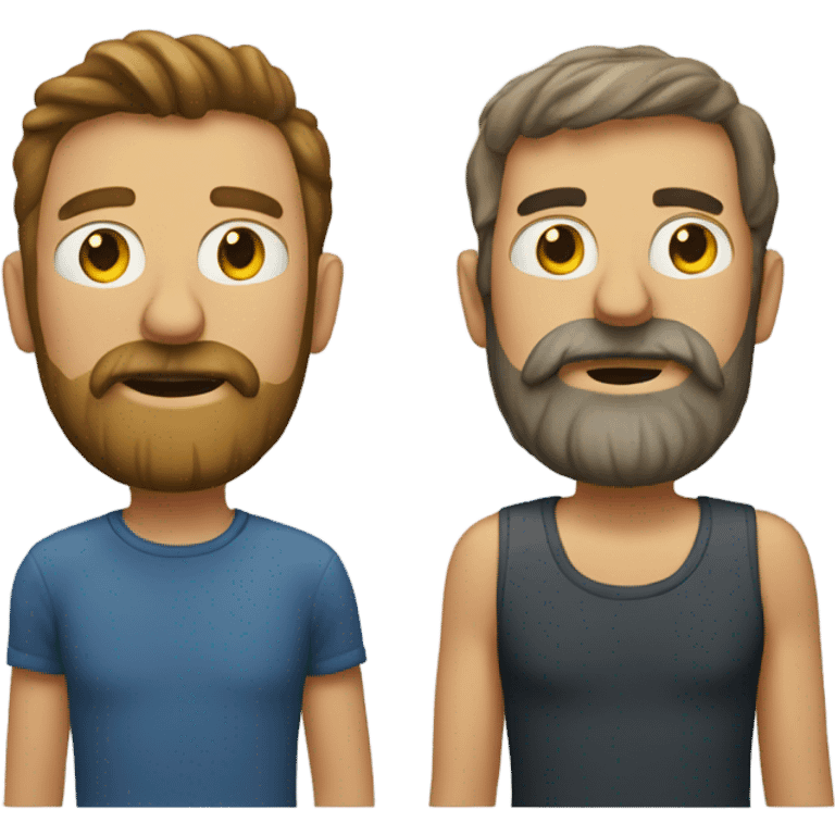 2 drunk friends with short beards emoji