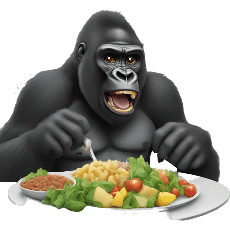 Gorilla eat city emoji