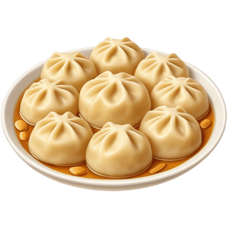 realistic emojis depicting a dish of dumplings, with a soft texture emoji