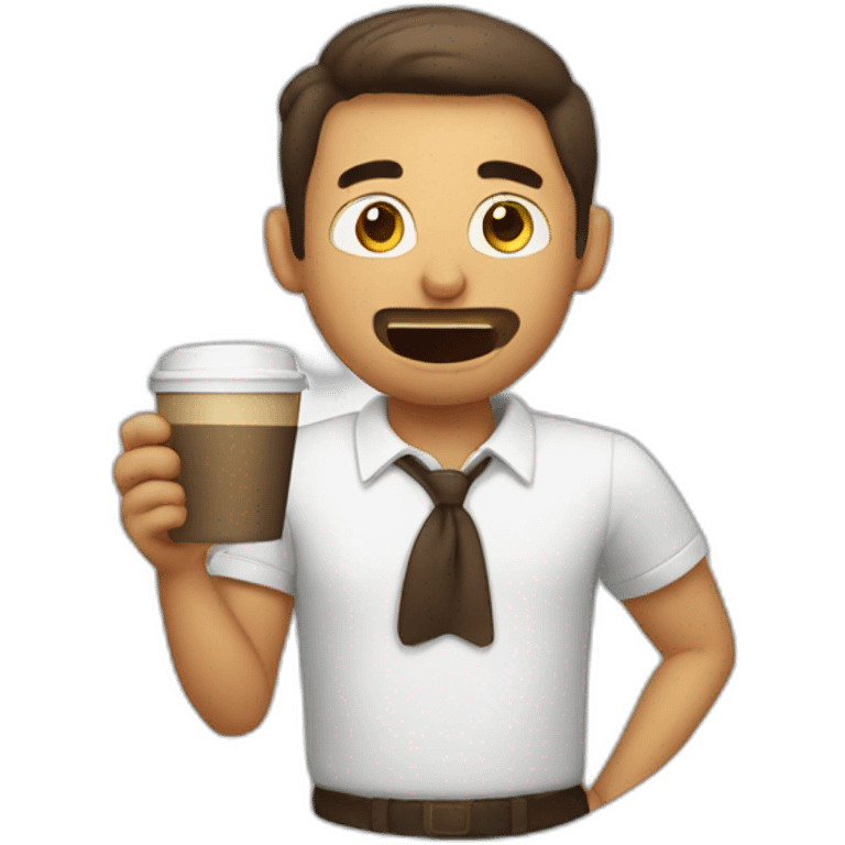 man spitting his coffee emoji